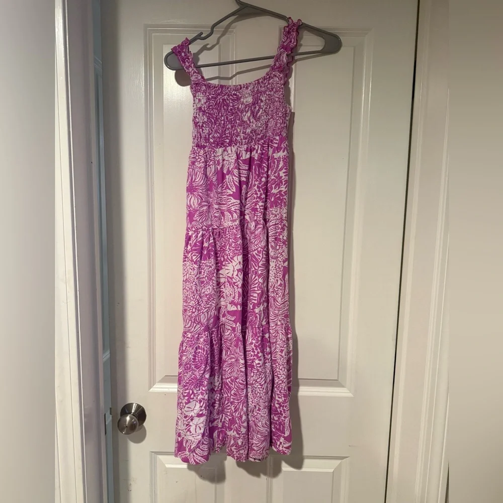 Lilly Pulitzer Pink Floral Girls Maxi Dress - Picture 1 of 2
